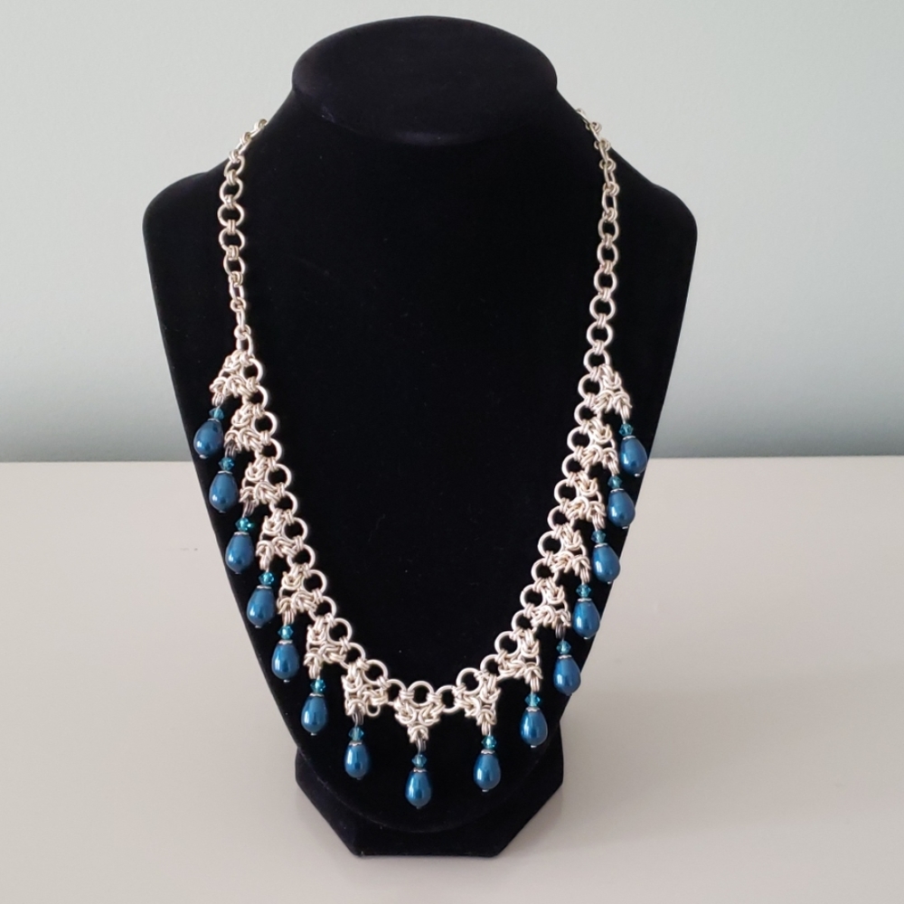 Chandelier Necklace in Polynesian Blue